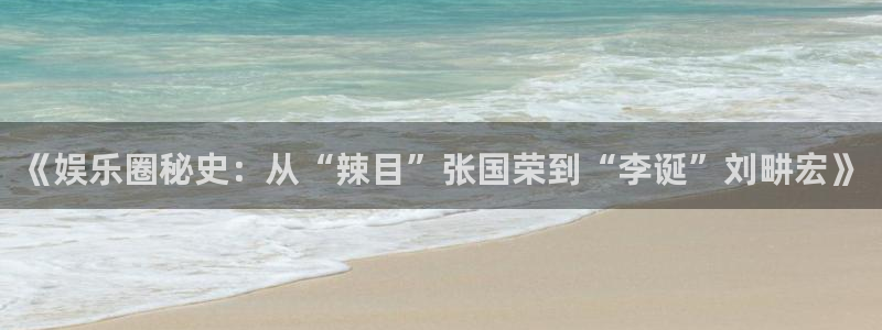 南宫大舞台官网入口：《娱乐圈秘史：从“辣目”张国荣到“李诞”刘畊宏》